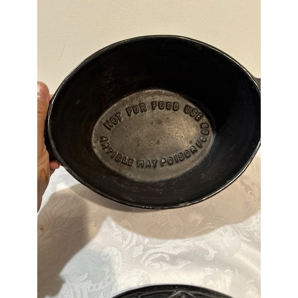Cast Iron Lattice Wood Stove Steamer Diffuser Potpourri Black Decor‎ RARE 10x7x5
